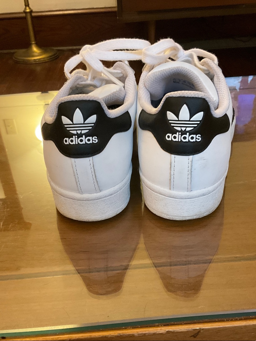 Adidas Big Kids Superstar Sneakers - White with Black Stripes - Picture 4 of 7